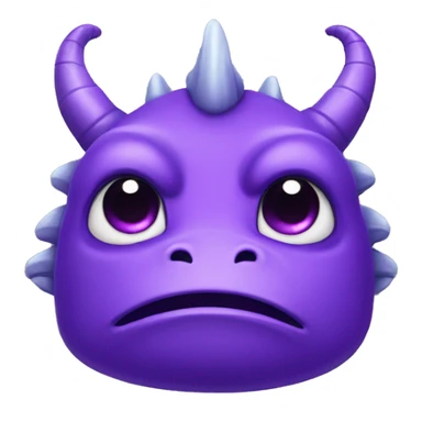 a sad crying back - purple dragon head with teary eyes sticker