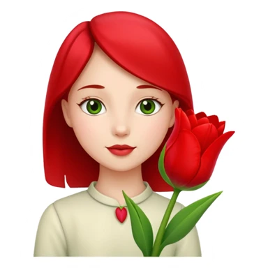 Fairytale girl holder tulip sticker