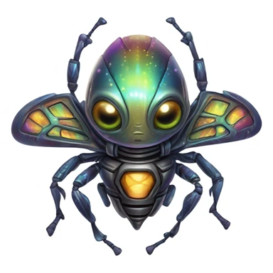 Alien bug exiting a spaceship  sticker