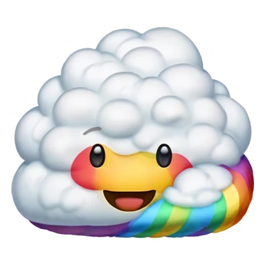big rainbow poop emoji cloud sticker