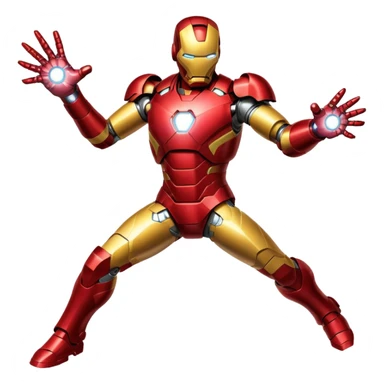 Iron Man flying with repulsor beams sticker