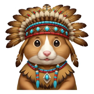 hamster in a Native American costume sticker