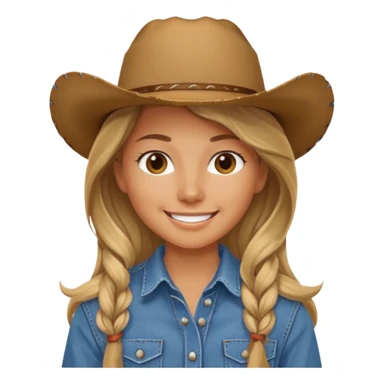 girl cowboy with no hat sticker