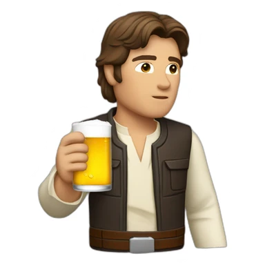 Han solo drinks beer sticker