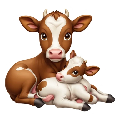 emoji from a calf suckling sticker