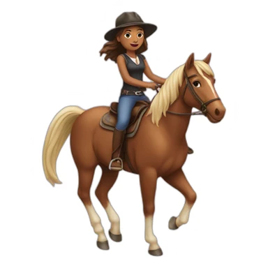A girl riding a horse  sticker