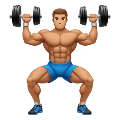 side-view bodybuilder dumbbell lunges sticker