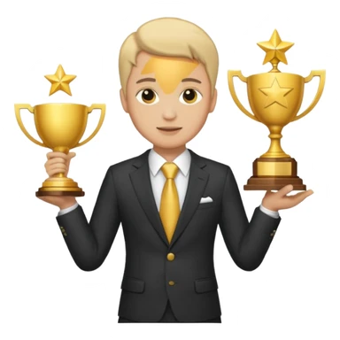 20 blue background awarrd with 3 people sticker