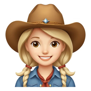 smiling girl in cowboy hat  sticker