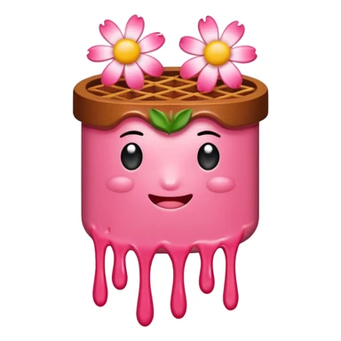 melted pink dripping sauce SPAM MEAT flowers sticker