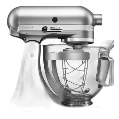 Silver Stand mixer with glass bowl sticker