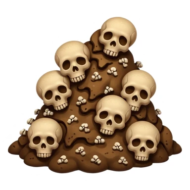 ((poop emoji))with bones and 3 skulls sticker