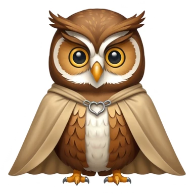 owl in beige cloak sticker