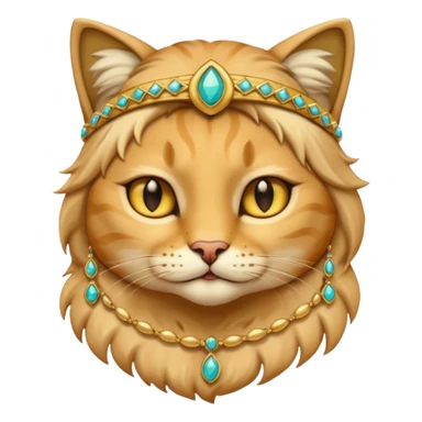 ancient cat with gold jewerly on head sticker