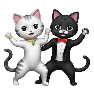 Cats couple salsa dancing  sticker