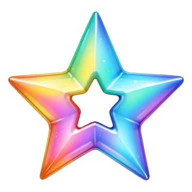 vibrant holographic rainbow y2k aesthetic hollow glass star sticker