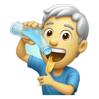 guy drinking water direct from the water faucet tongue out sticker