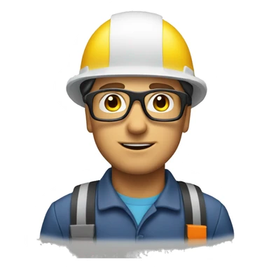 Caucasianman wearing safety helmet, glases and earplugs sticker