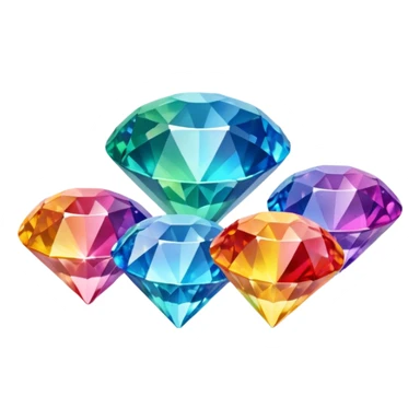 rainbow coloured diamond emoji ( all seperate coloured diamonds) sticker