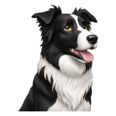 black border collie sticker