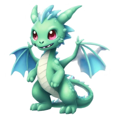 Kawaii Edgy Bright Ethereal Fururistic Fantasy Attractive Gorgeous Beautiful Dragon Pokémon Fakemon full body sticker