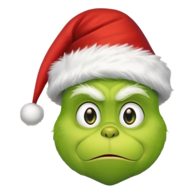 The Grinch with a Santa hat emoji no gray sticker