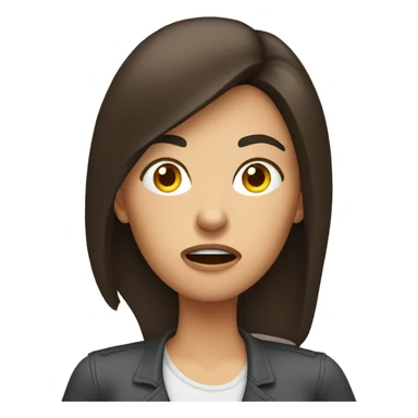 Brunette angry Woman talking on cell phone sticker