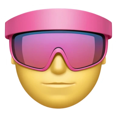 gigantic frame sporty pink shield visor sunglasses, enormously thick and chunky design, massive robust construction, one-piece lens, exaggerated thickness sticker