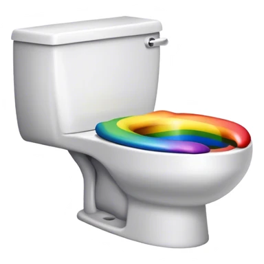 rainbow Poop emoji toilet sticker