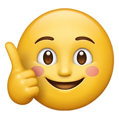  A small cartoon-style emoji illustration, transparent background, of a round yellow face (classic emoji style) smiling and making the JUL hand sign (both hands forward, fingers spread in a stylized “👐🤟” shape). Simple, clear, and recognizable like an official emoji. sticker
