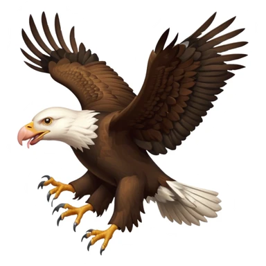 A regal flying bald eagle stealing a pig and bacon  sticker