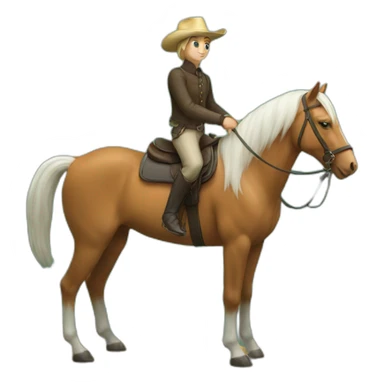 cat on a horse with a fish in hand sticker