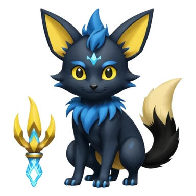 Eeveelution-Meowster-Luxray-Luxio-fusion-hybrid-animal-Fakémon-Pokémon-creature sticker