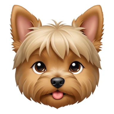 The Yorkshire Terrier, size of the dog really small, like puppy. The dog have a small brown spot on his nose. The dog can be angry or give a kiss   sticker