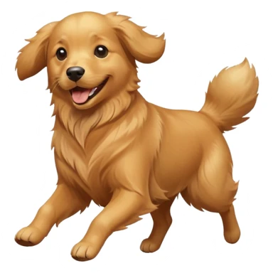 happy dog running after ball sticker