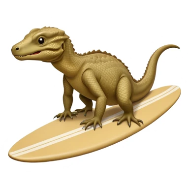 Komodo dragon on a surfboard sticker