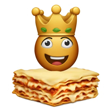 Lasagna with a crown  sticker