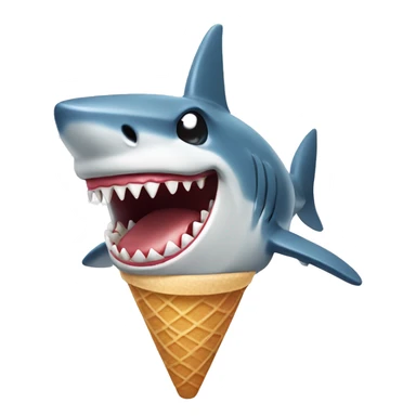Shark eating ice cream sticker