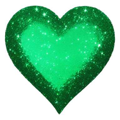Emerald green glitter heart sticker