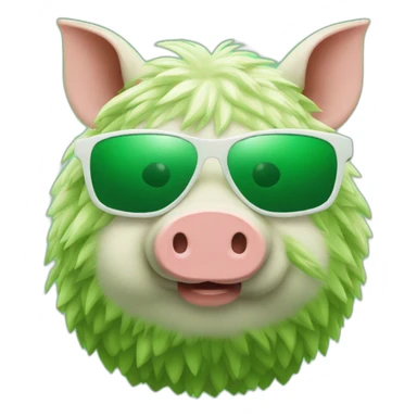green piggyban with sunglasses sticker
