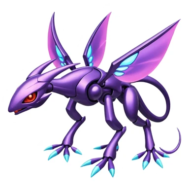 Shiny Futuristic Genesect-Miraidon-Lunala-Fakémon-hybrid-creature (full body)  sticker