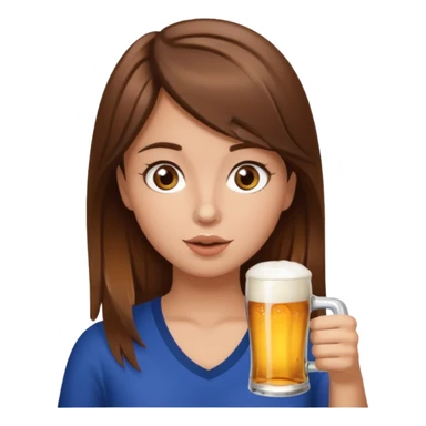 brown hair brown eyes girl chugging a corona beer sticker