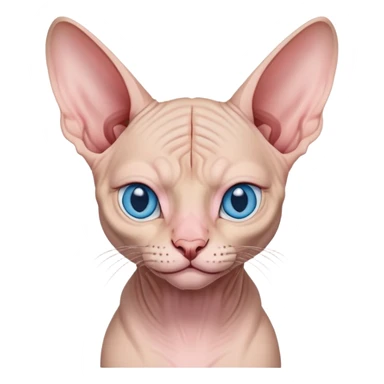 Grumpy Canadian sphynx with blue eyes smiles sticker