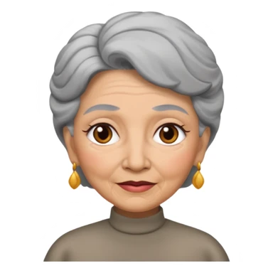 Abuela cabello negro y gris  sticker