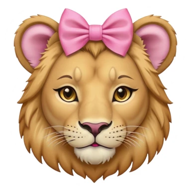 A lion’s wife wearing a pink bow on her head sticker