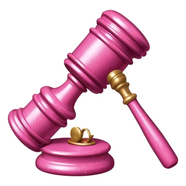 pink glitter gavel sticker