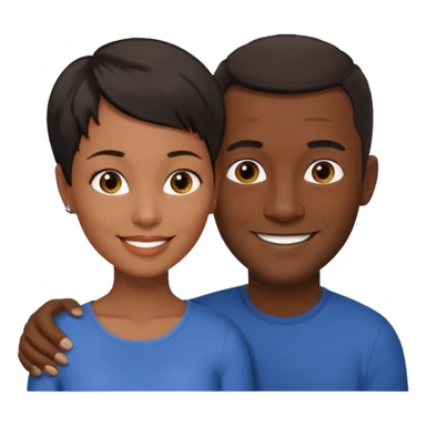 mixte couple black girl  with very short hair , dark haired white man around 40 years old sticker