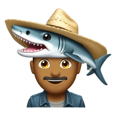 Tiburón con sombrero de vaquero sticker