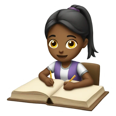 Girl studying sticker