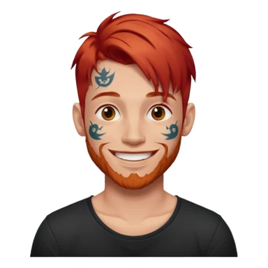 man with red hair and tattoos sticker